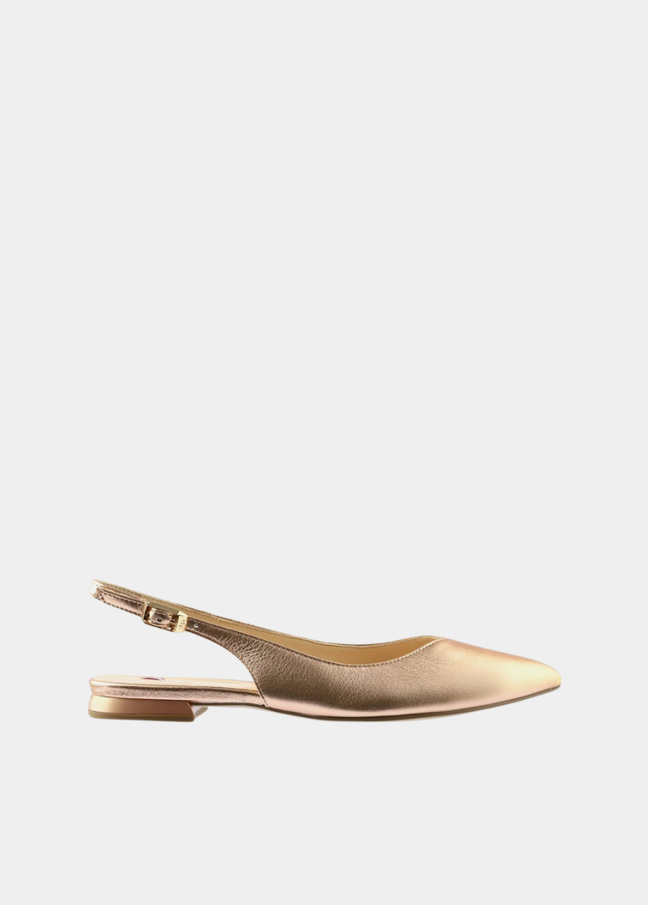 Hogl Stylish Metallic Rose Gold Slingbacks