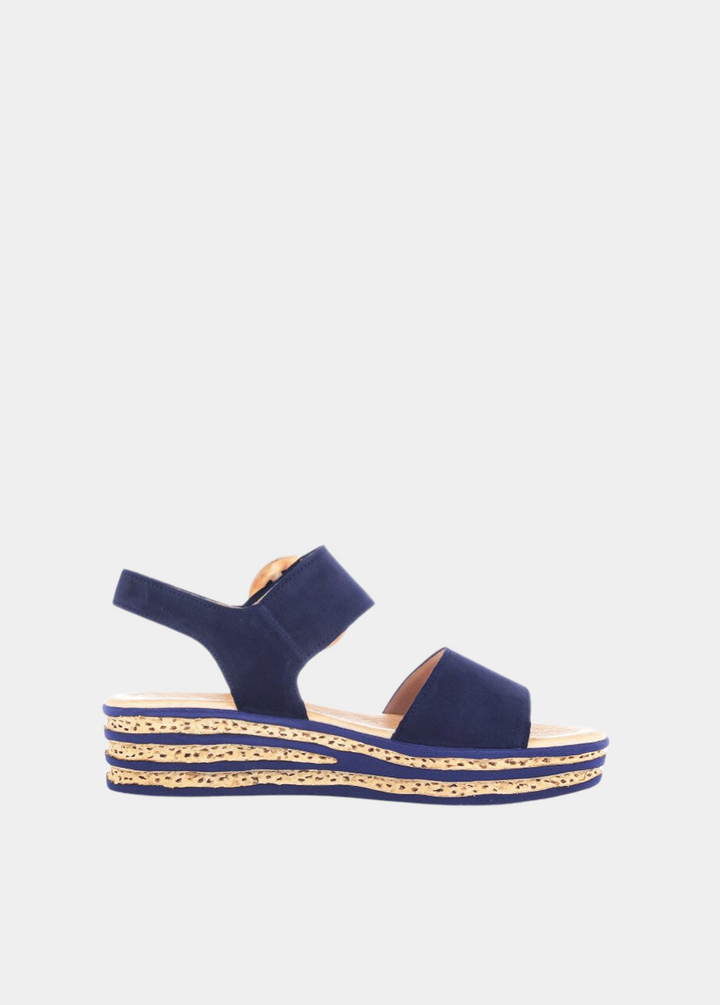 Gabor Stylish Navy Wedge Sandals