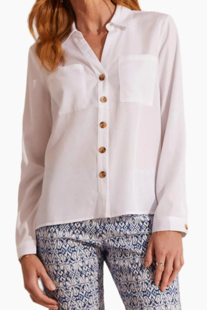 Tall Tencel Button Up Blouse