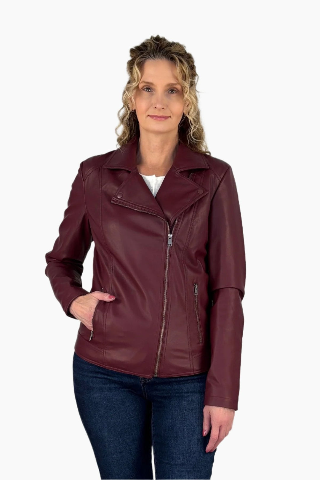 Tall Vegan Leather Biker Jacket