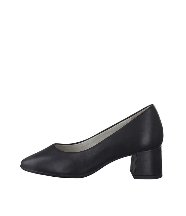 Tamaris Stylish Black Leather Block Heels