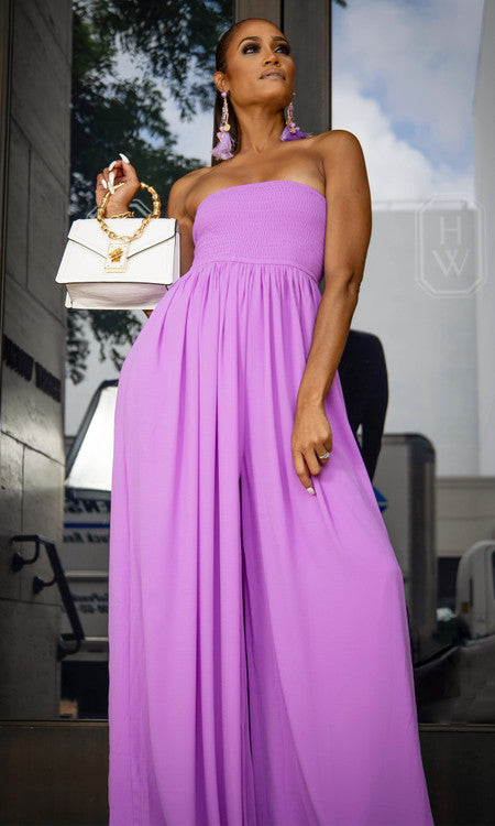 Venice Wide Leg Jumpsuit - Lavender