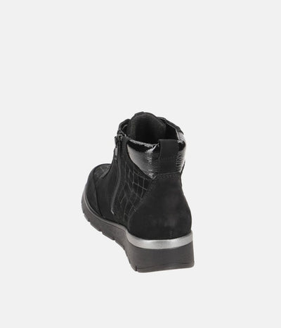 Waldlaufer Dressy Extra Wide Black Ankle Boots