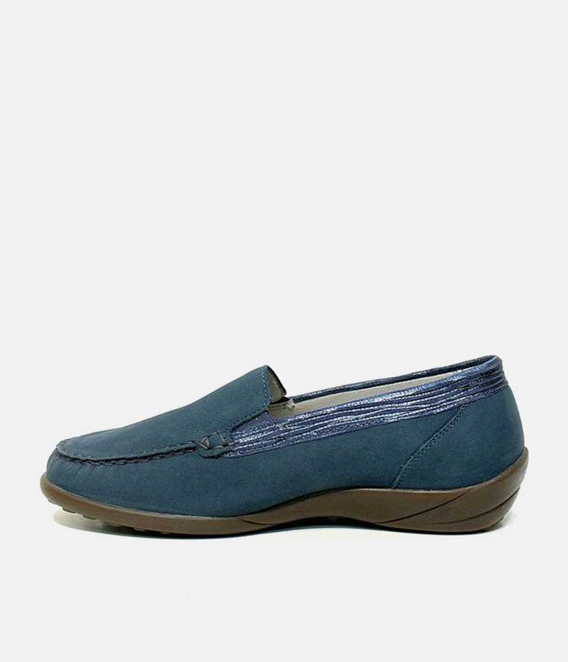 Waldlaufer Classic Jeans Blue Nubuck Loafers