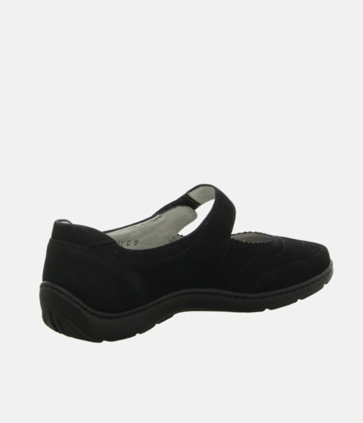 Waldlaufer Stylish Black Suede Mary Jane Shoes