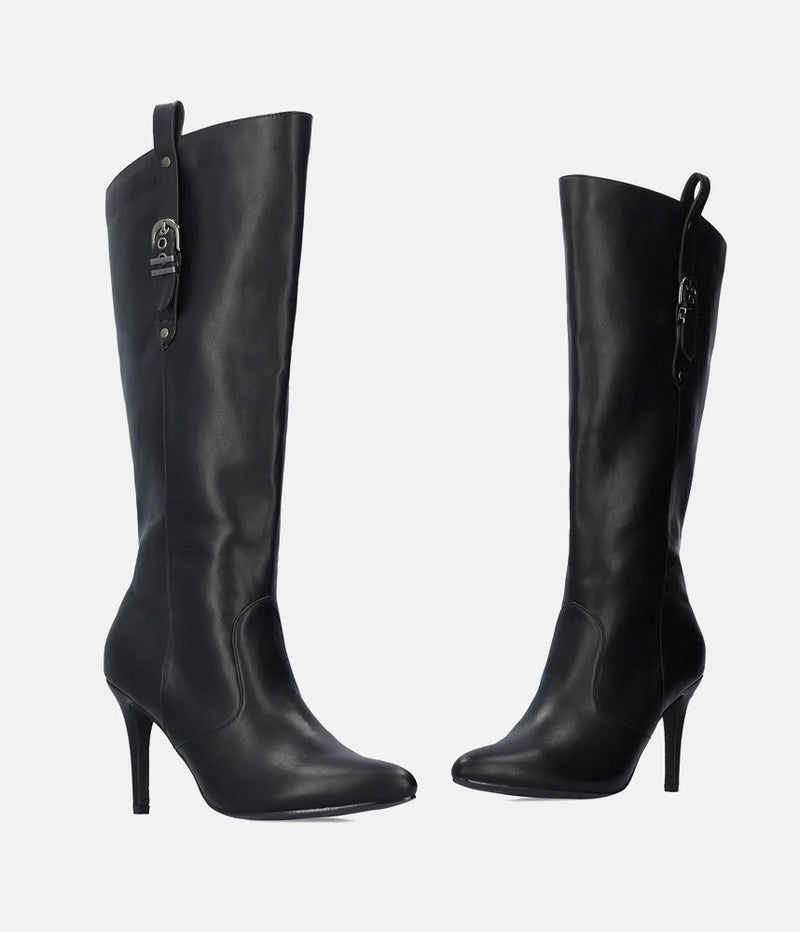 Sexy Black Sky High Stiletto Heel Long Boots