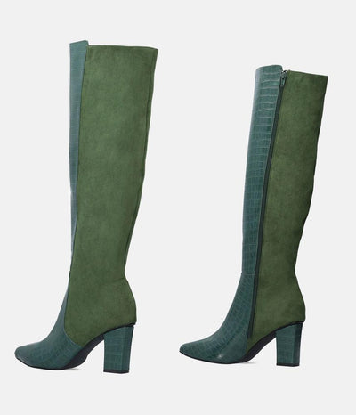 Gorgeous Green Knee-high Boots