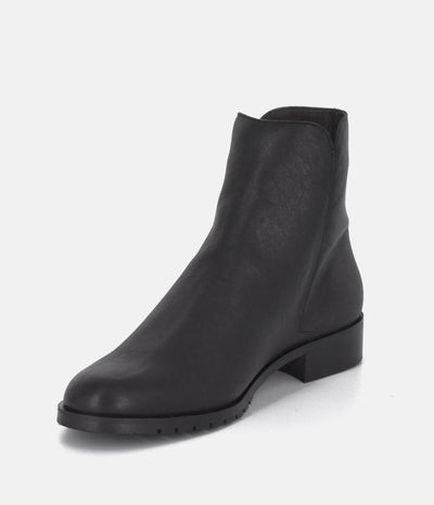 Cinderella Shoes Classic Black Leather Ankle Boots