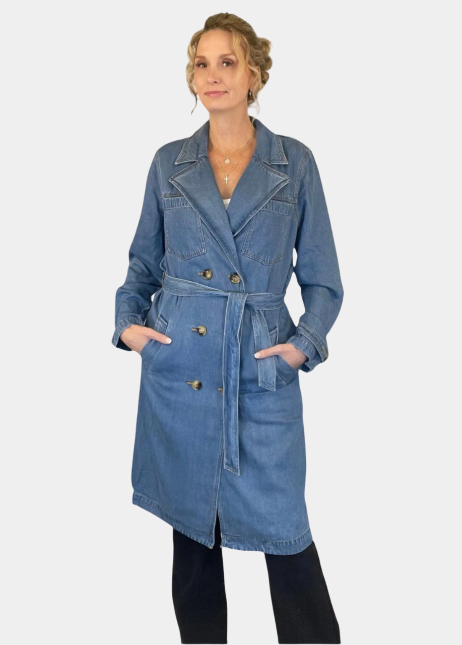 Tall Denim Trench Coat