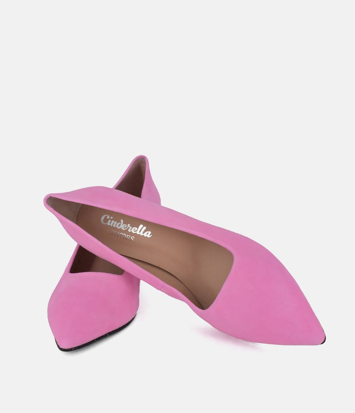 Cinderella Shoes Stylish Pink Suede Heels