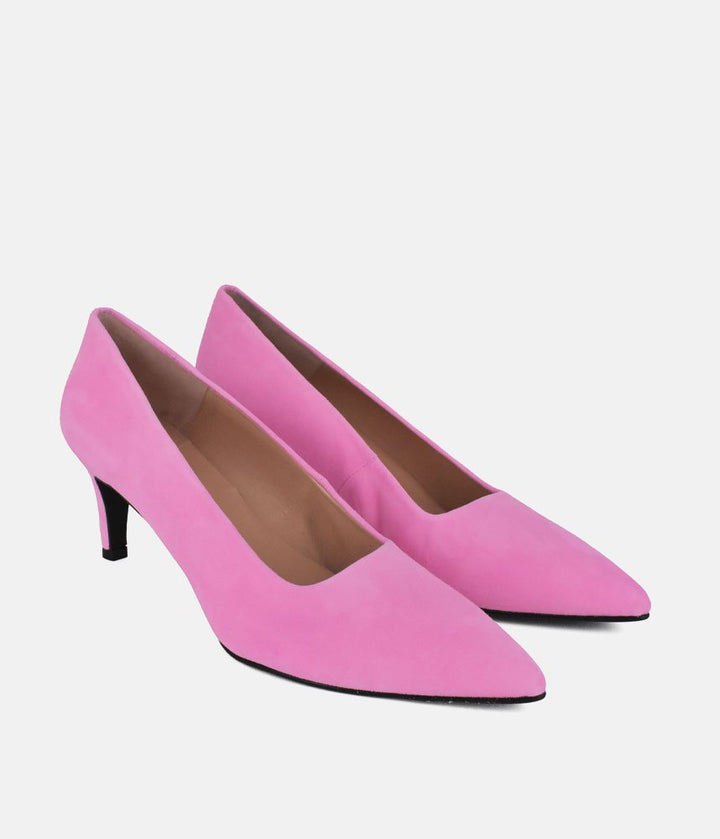 Cinderella Shoes Stylish Pink Suede Heels