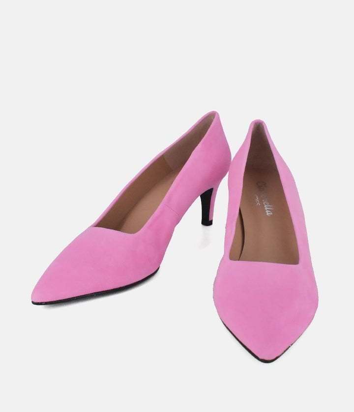 Cinderella Shoes Stylish Pink Suede Heels