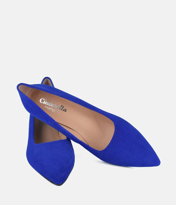 Cinderella Shoes Stylish Royal Blue Suede Heels