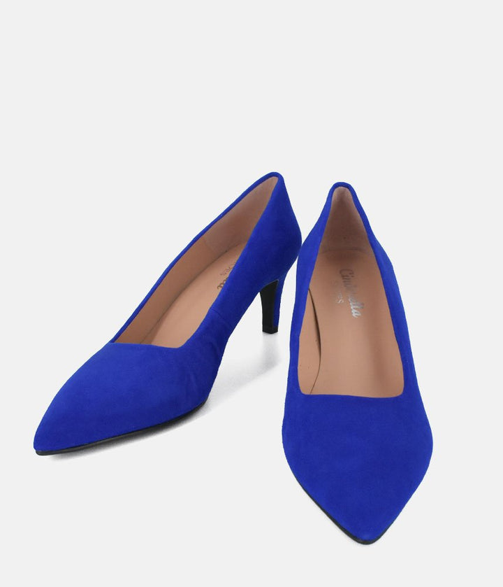 Cinderella Shoes Stylish Royal Blue Suede Heels