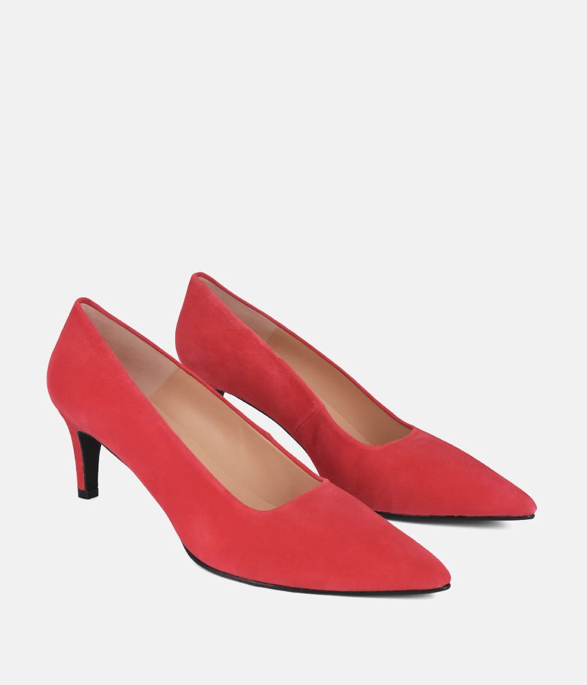 Cinderella Shoes Stylish Red Suede Heels