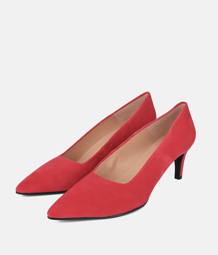 Cinderella Shoes Stylish Red Suede Heels