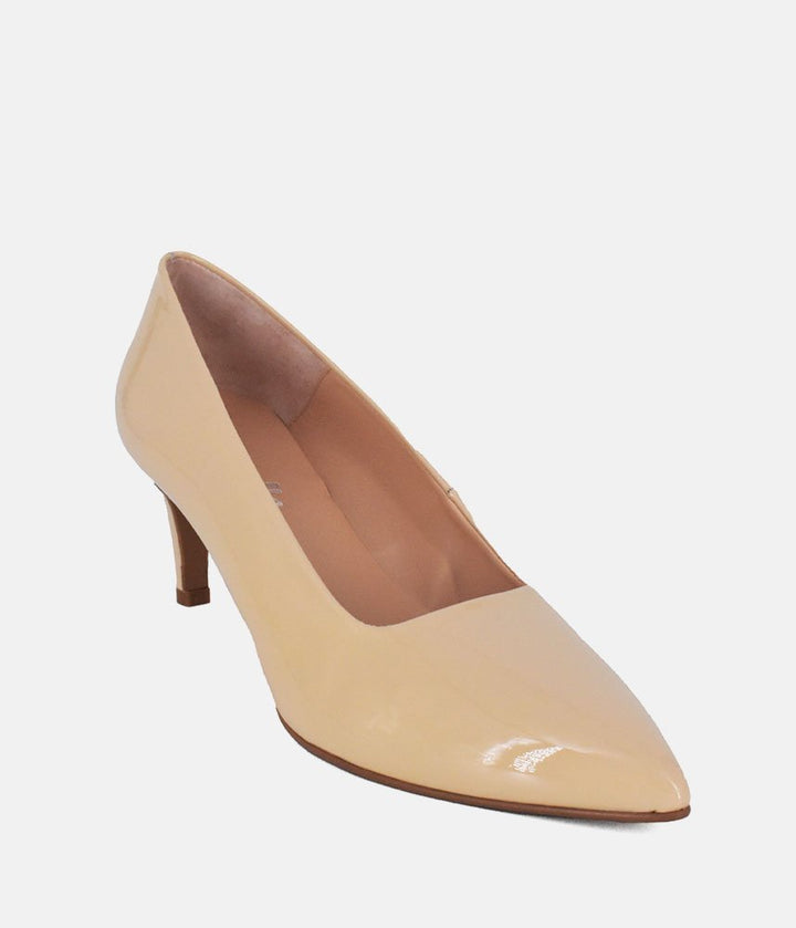 Cinderella Shoes Stylish Beige Patent Heels