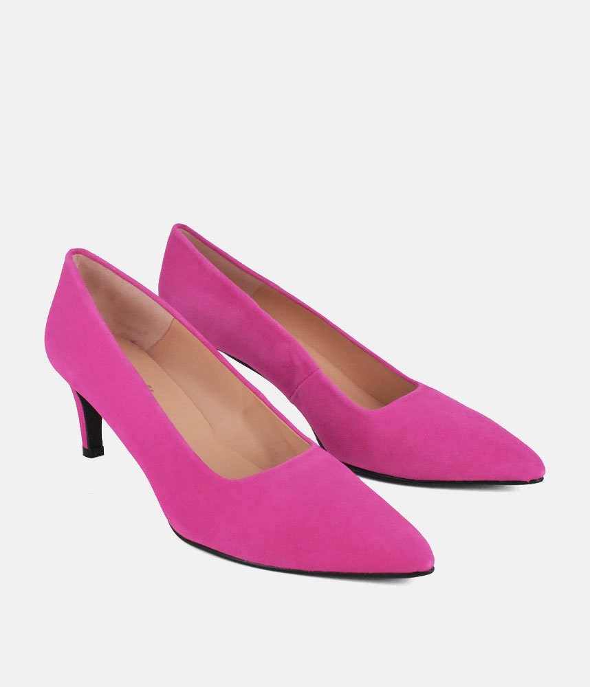 Cinderella Shoes Stylish Hot Pink Suede Heels