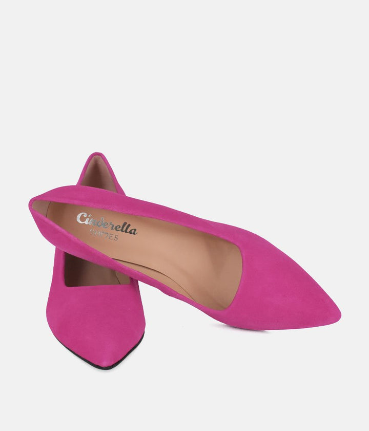 Cinderella Shoes Stylish Hot Pink Suede Heels