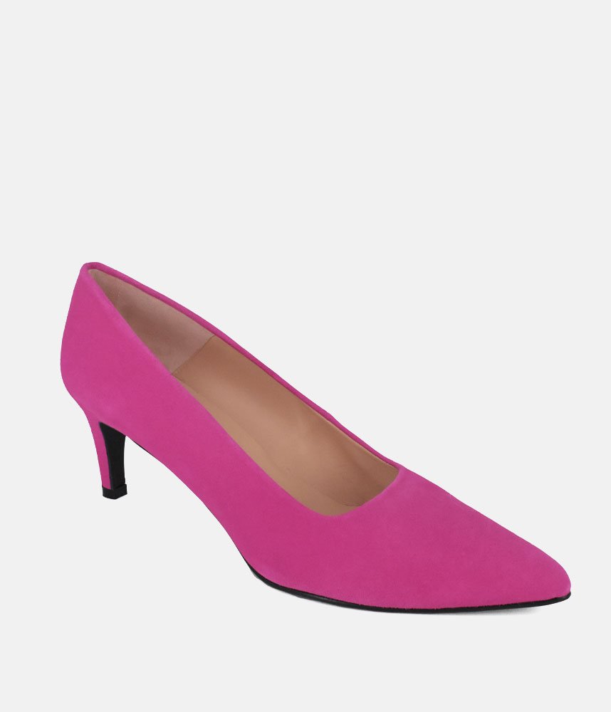 Cinderella Shoes Stylish Hot Pink Suede Heels