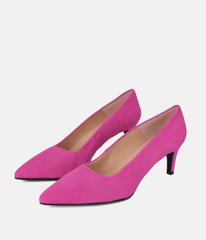 Cinderella Shoes Stylish Hot Pink Suede Heels