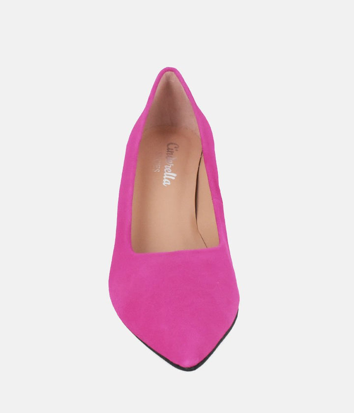 Cinderella Shoes Stylish Hot Pink Suede Heels