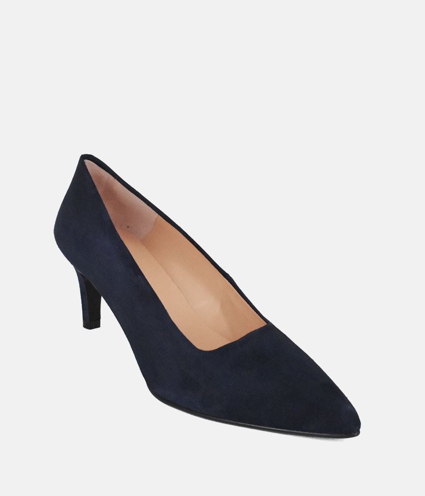 Cinderella Shoes Stylish Navy Suede Heels