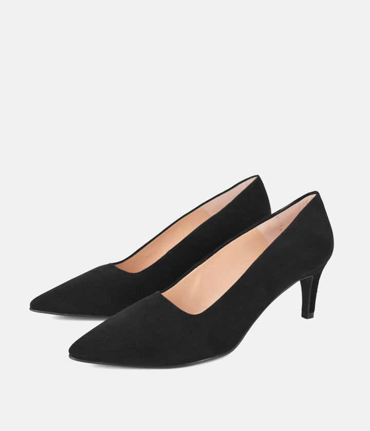 Cinderella Shoes Stylish Black Suede Heels