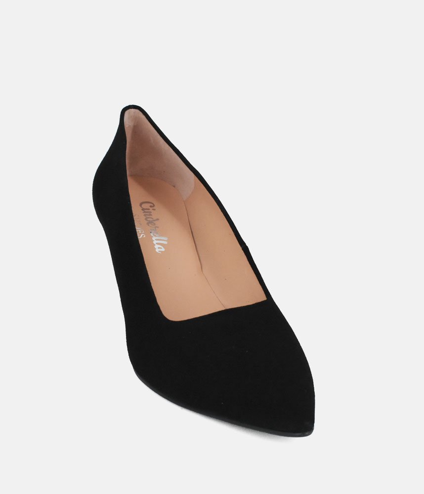 Cinderella Shoes Stylish Black Suede Heels