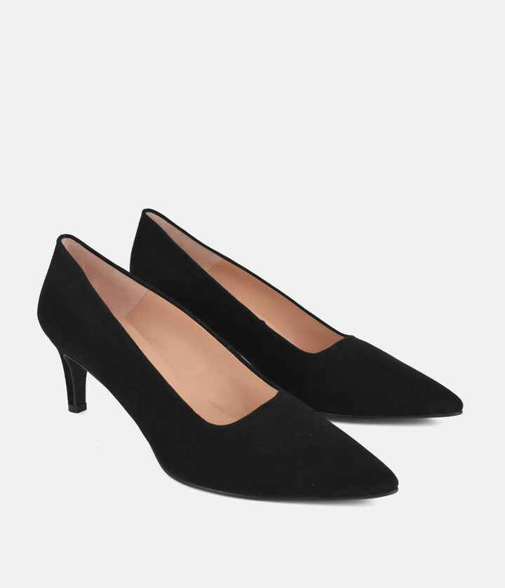 Cinderella Shoes Stylish Black Suede Heels