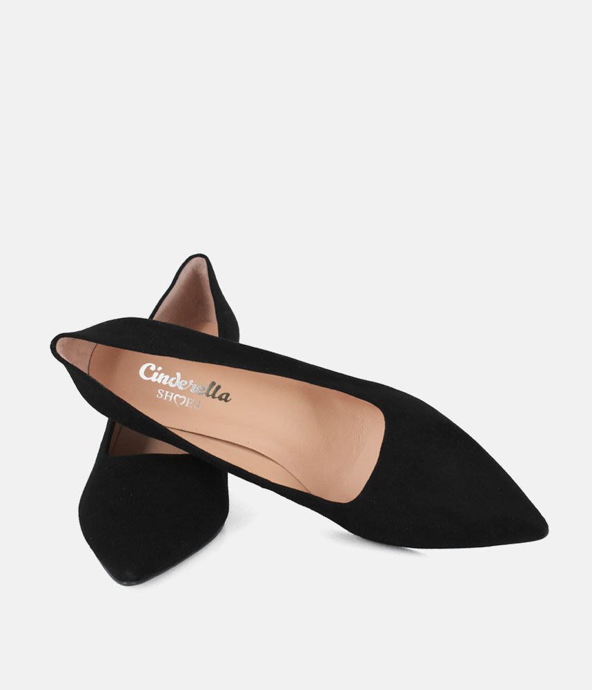 Cinderella Shoes Stylish Black Suede Heels