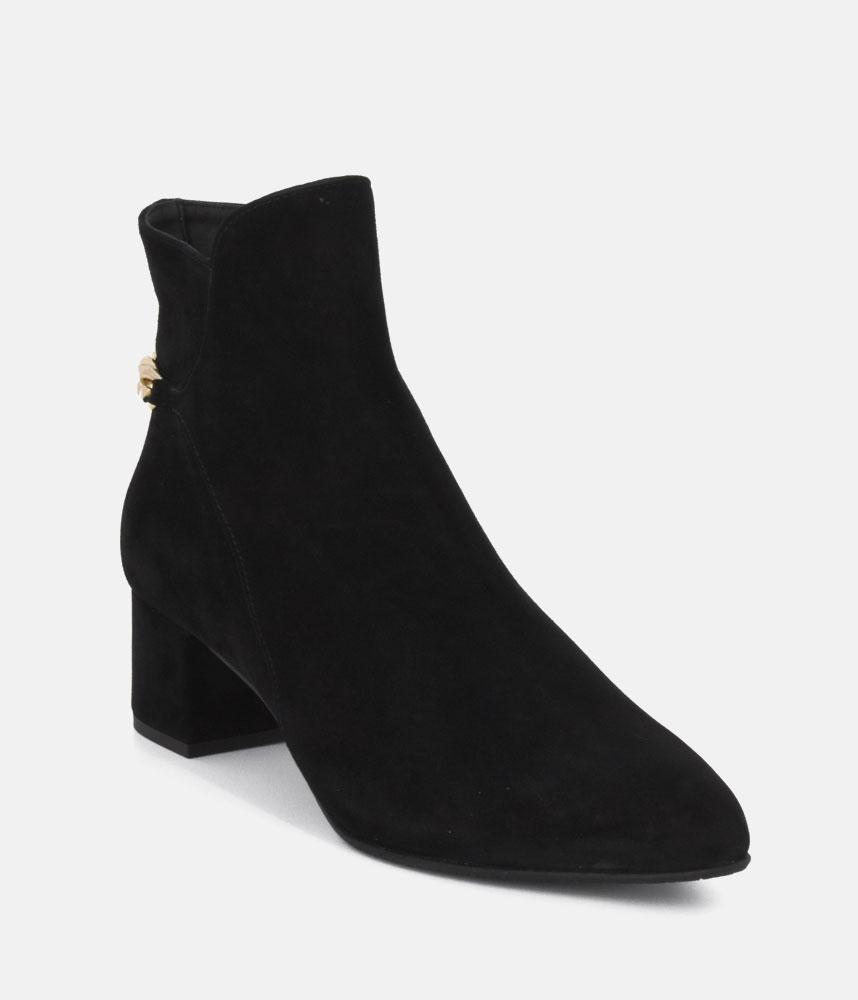 Cinderella Shoes Chic Black Suede Ankle Boots