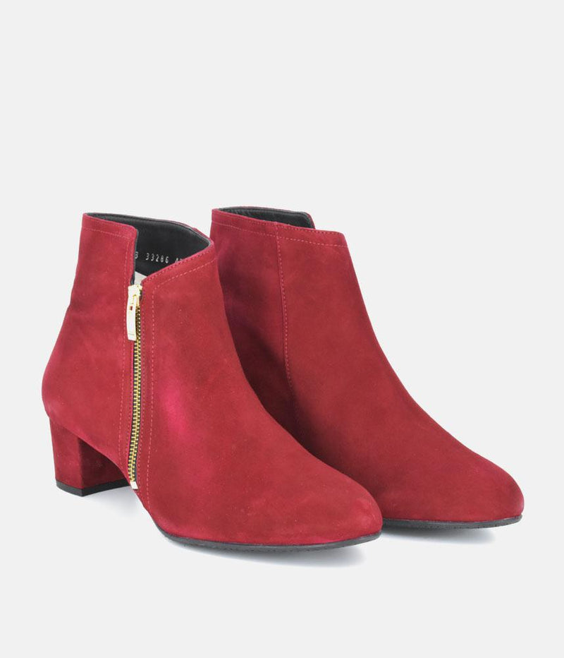 Cinderella Shoes Stunning Cherry Red Suede Ankle Boots