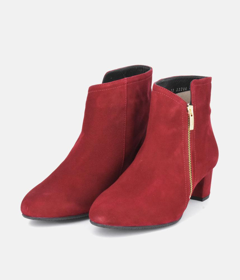 Cinderella Shoes Stunning Cherry Red Suede Ankle Boots