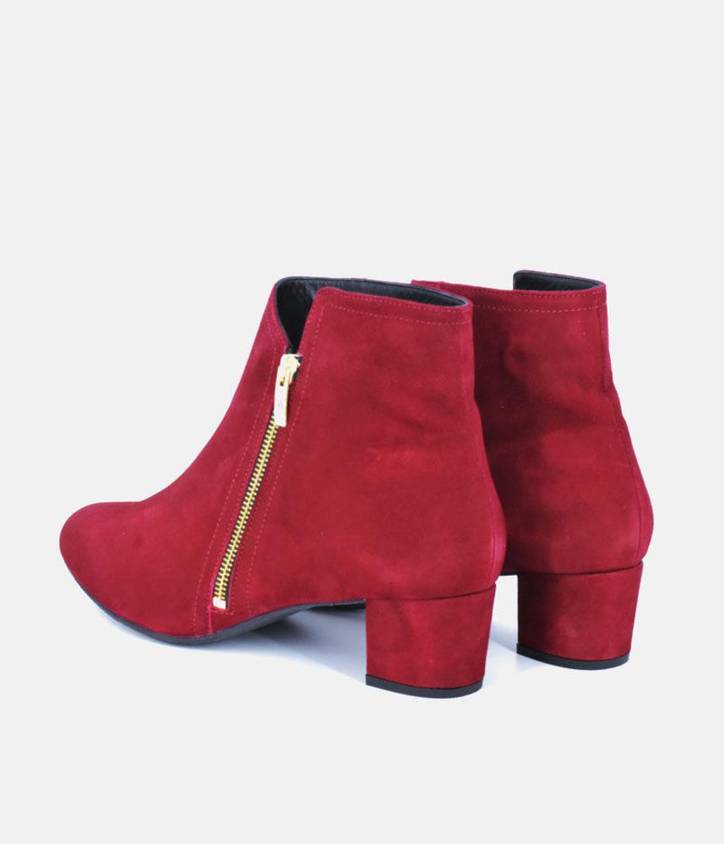 Cinderella Shoes Stunning Cherry Red Suede Ankle Boots