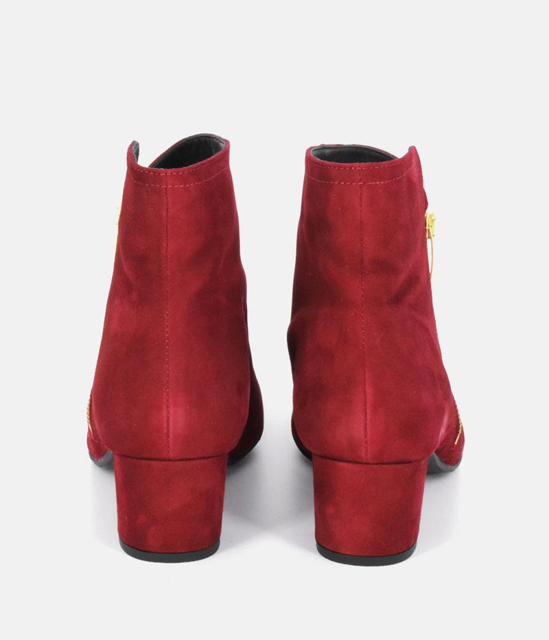 Cinderella Shoes Stunning Cherry Red Suede Ankle Boots