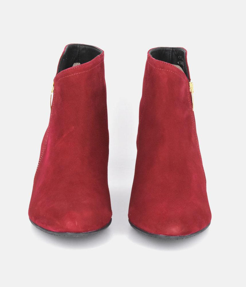 Cinderella Shoes Stunning Cherry Red Suede Ankle Boots