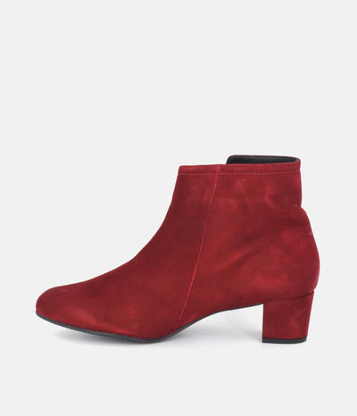 Cinderella Shoes Stunning Cherry Red Suede Ankle Boots