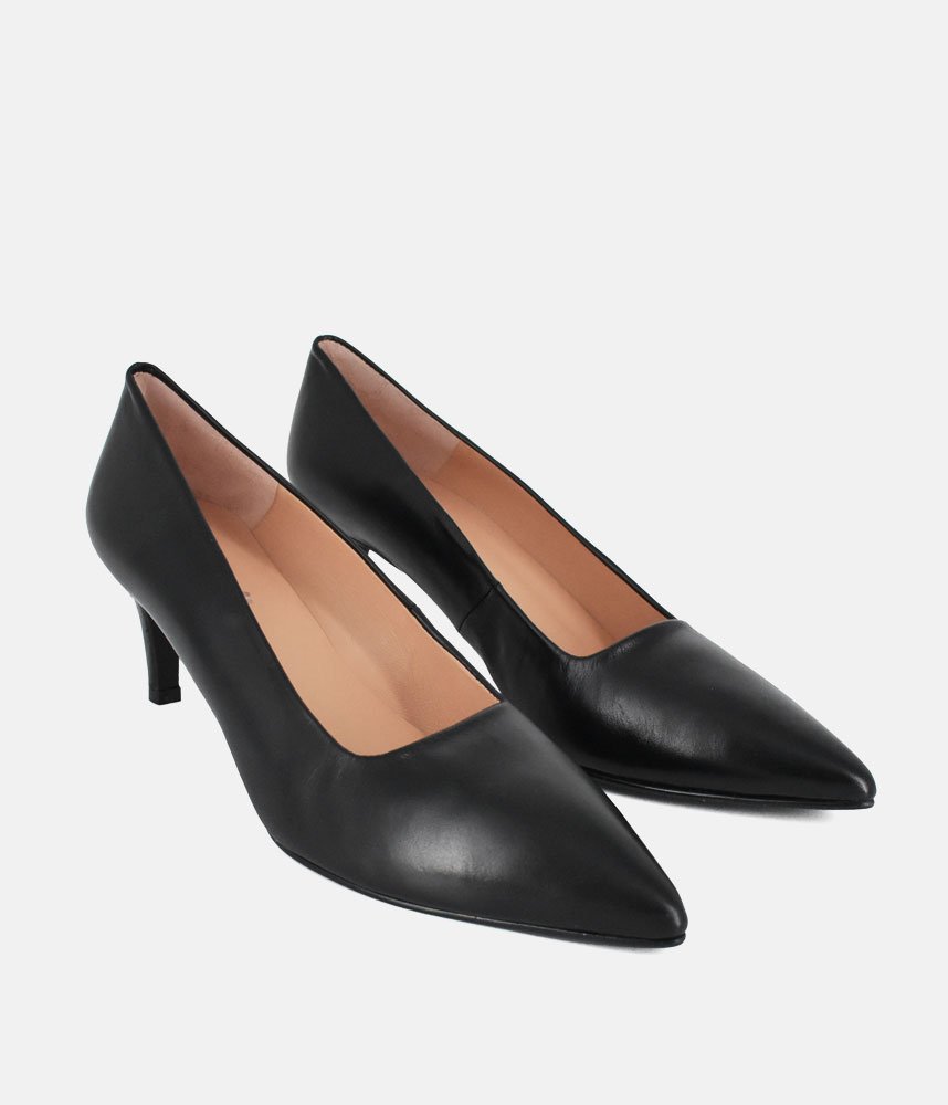 Cinderella Shoes Stylish Black Leather Heels