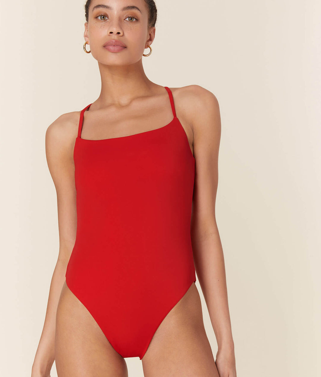 The Fiji One Piece - Eco Nylon - Cherry Red - Long Torso