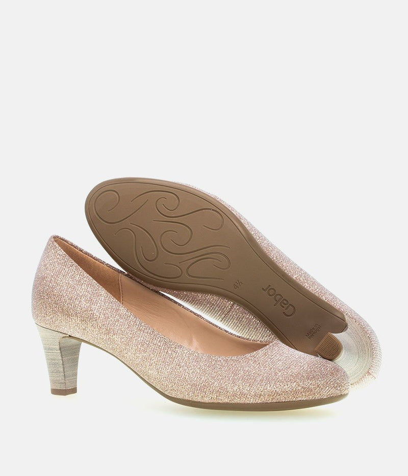 Gabor Glam Rose Gold Glitter Heels