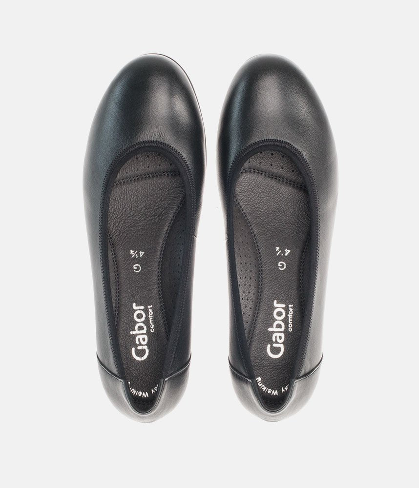 Gabor Versatile Black Leather Flats