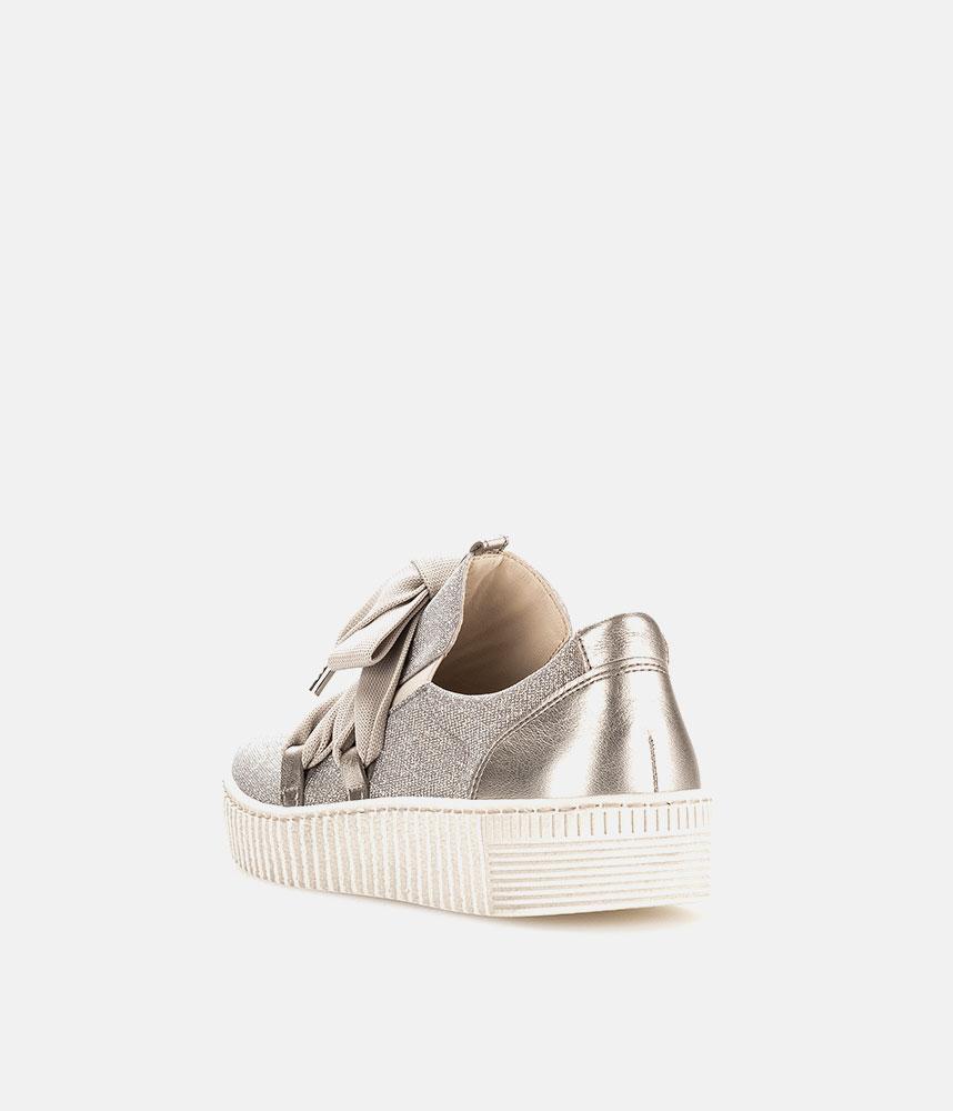 Gabor Glam Beige/Gold Slip On Trainers