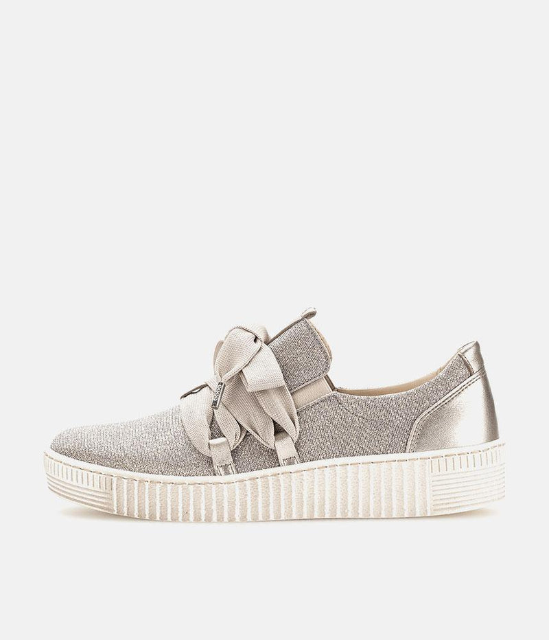 Gabor Glam Beige/Gold Slip On Trainers