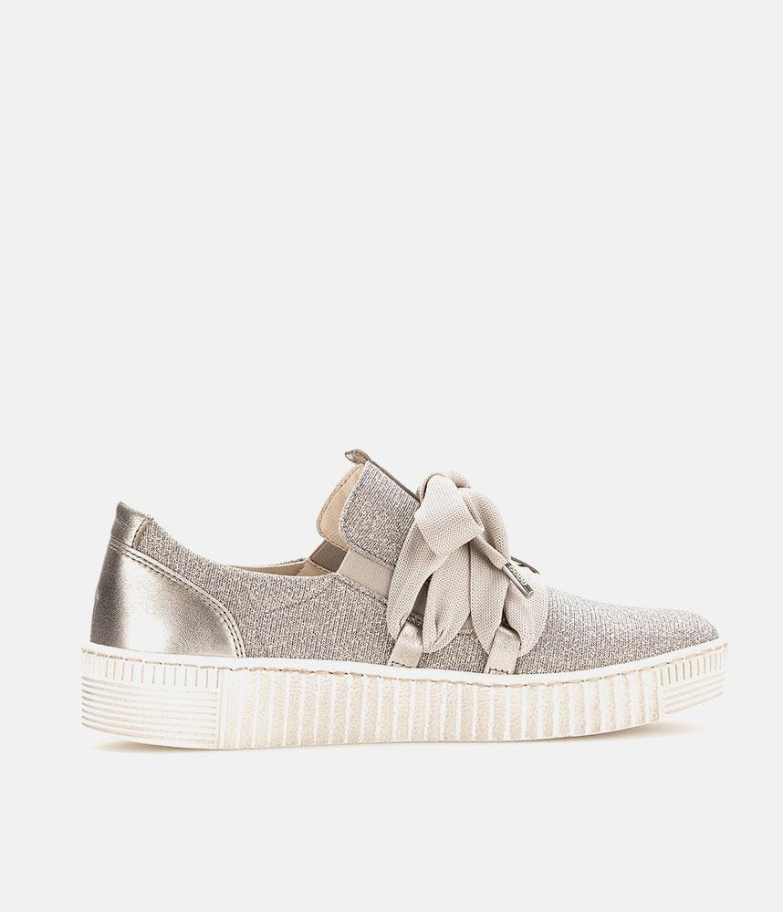 Gabor Glam Beige/Gold Slip On Trainers