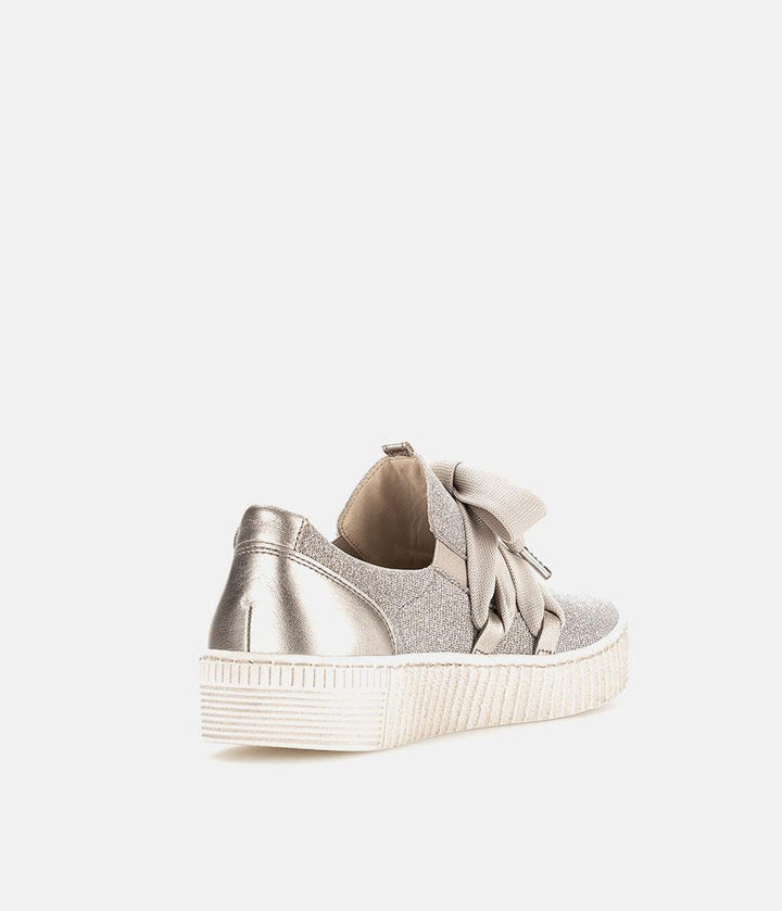 Gabor Glam Beige/Gold Slip On Trainers