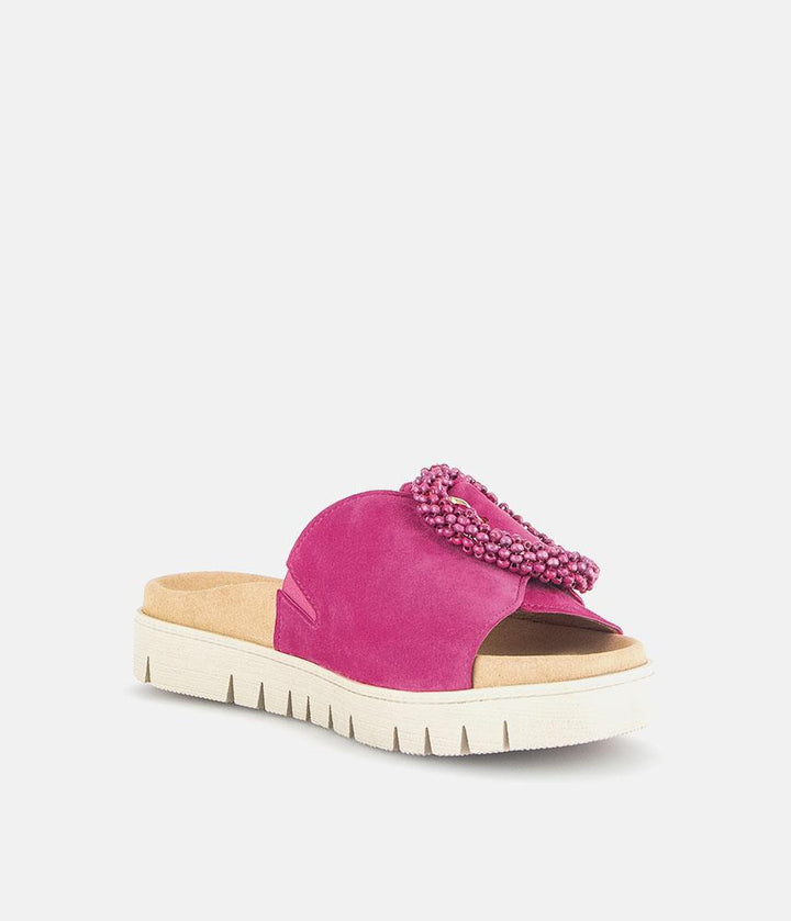 Gabor Stylish Pink Suede Mule Sandals