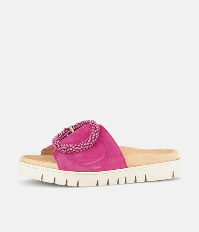 Gabor Stylish Pink Suede Mule Sandals