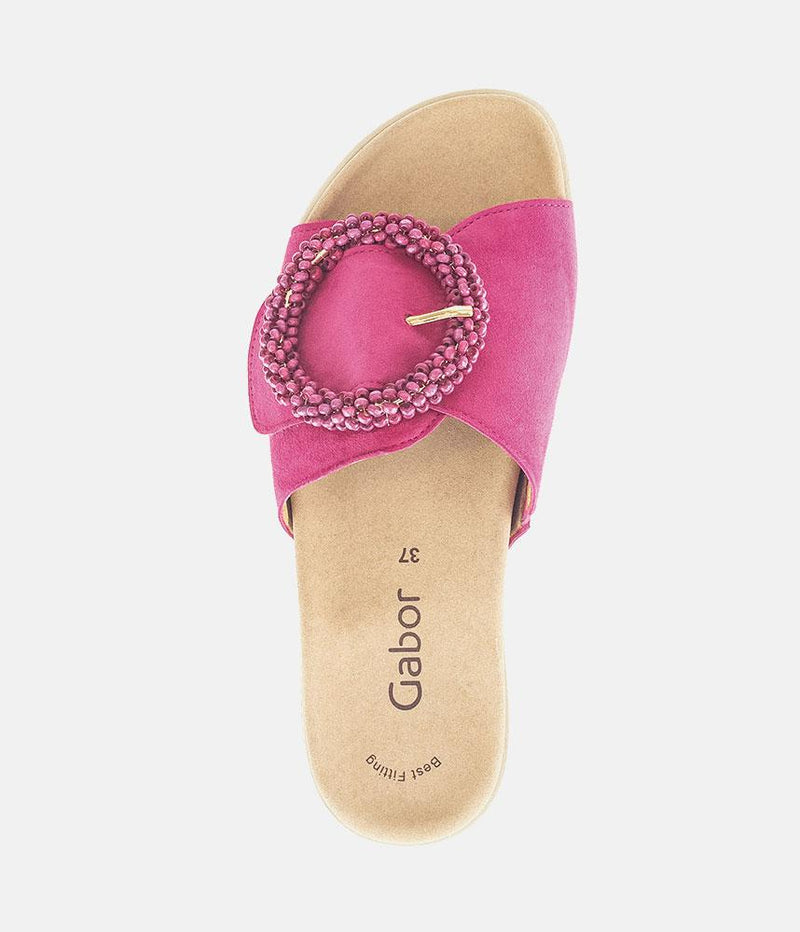 Gabor Stylish Pink Suede Mule Sandals