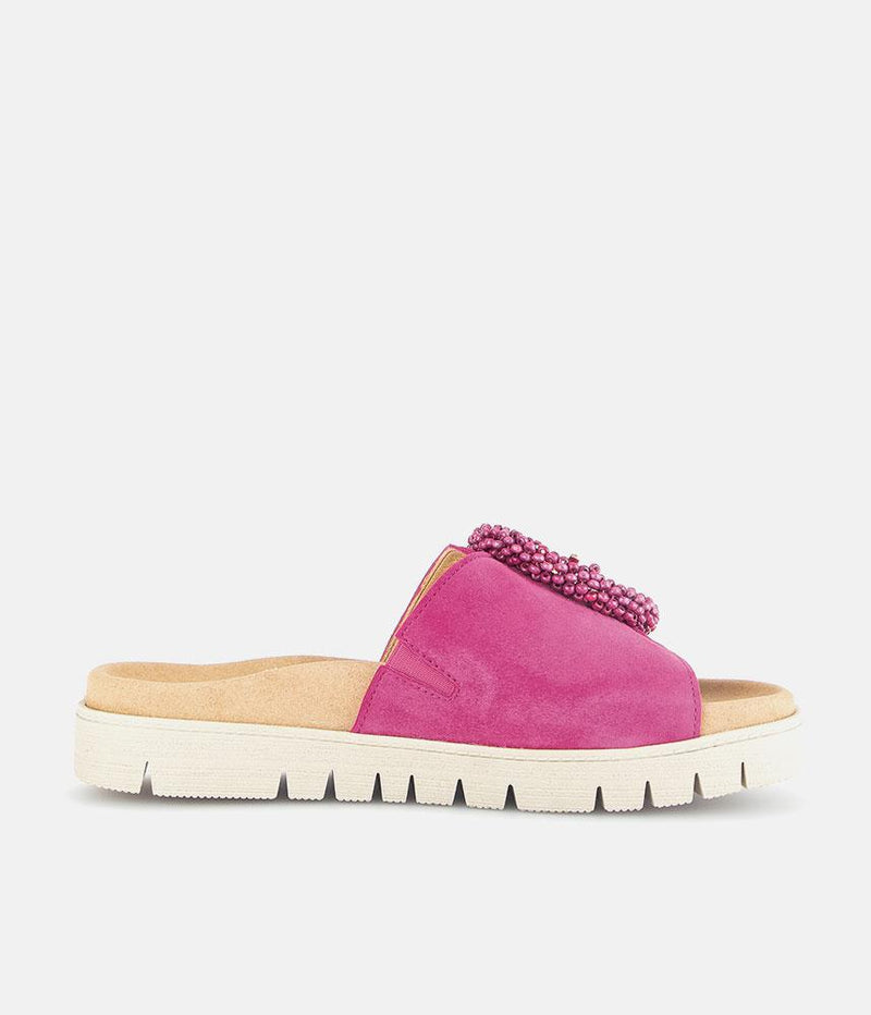 Gabor Stylish Pink Suede Mule Sandals